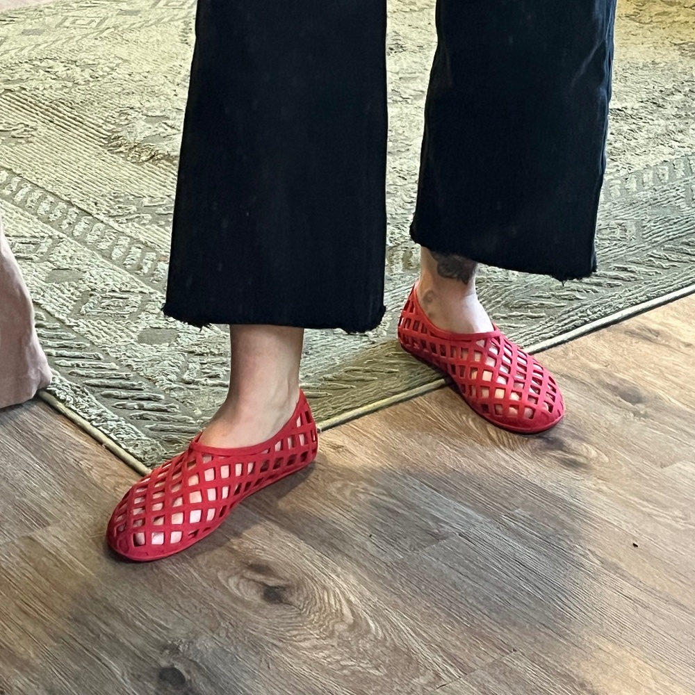 Jeffrey Campbell Red Jelly Flats